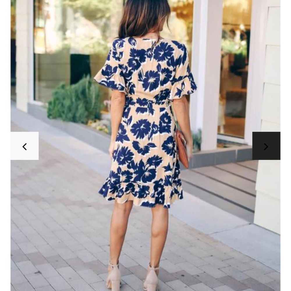 Vici Floral Ruffle Wrap Dress